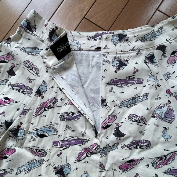 Collectif London 50s Car Print Swing Skirt – Size 3XL (UK 20) - Picture 10 of 15
